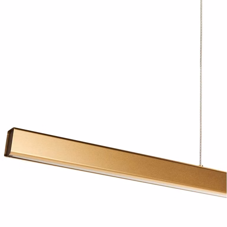 Wyld and Coco Gold and Wood Dimmable LED Pendant Lamp with Remote Control