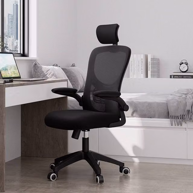 Kelvenix Ergonomic Mesh Office Chair in Black with Headrest and 360 Degree Swivel