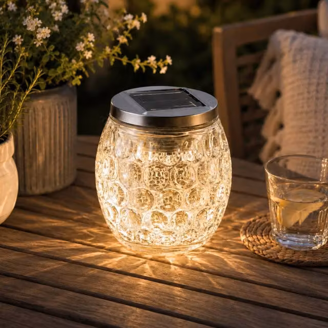Garden Mile Solar Lantern Garden Decoration in Silver with Clear Glass and Warm White Light