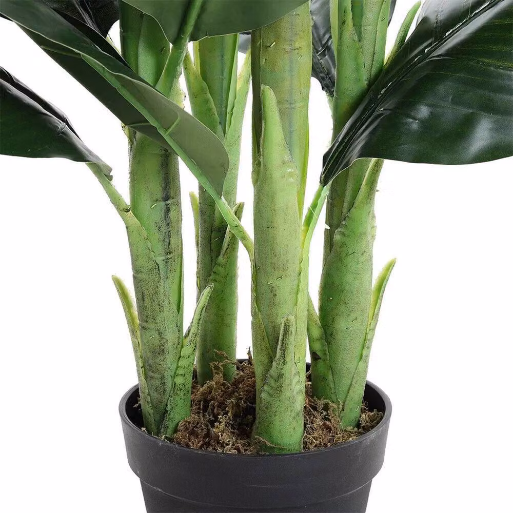 FLAVORA Red Artificial Canna Lily Tropical Flower Tree in Pot, W/D/H: 100 x 100 x 100 cm – 5