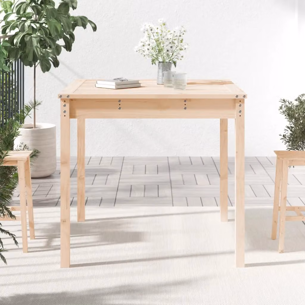 Berkfield Home Rustic Brown Solid Wood Pine Garden Table W/D/H: 82.5 x 82.5 x 76 cm – 2