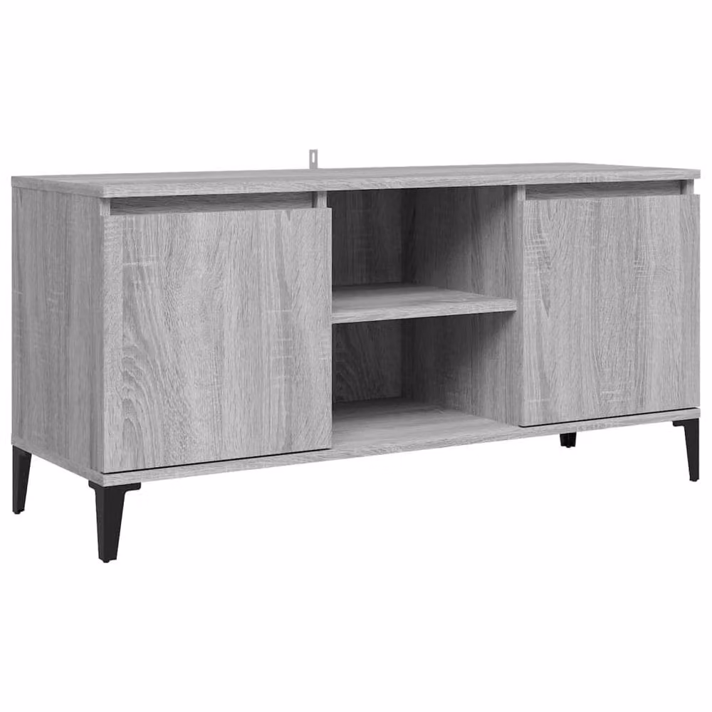 Berkfield Home Modern Grey Sonoma TV Cabinet with Metal Legs W: 103.5 cm, D: 35 cm, H: 50 cm – 2