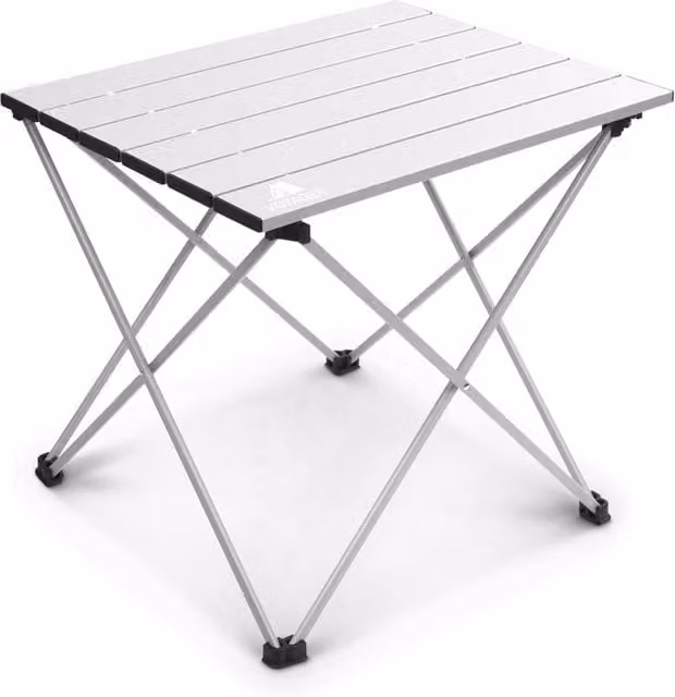 Voyager Small Foldable Camping Table in Silver, W/D/H: 37 x 31 x 34 cm – 1