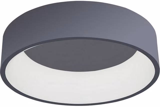 Netlighting Modern LED Flush Ceiling Light in Grey with 3000K Warm White 1760lm