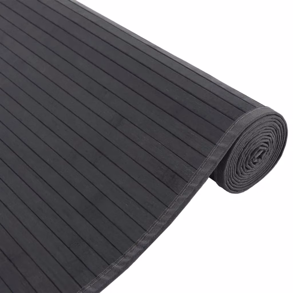 Berkfield Home Rectangular Bamboo Rug in Black, W/D/H: 80 x 200 cm – 4