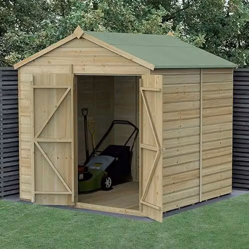 Forest Garden Apex Wooden Shed with Double Doors in Brown – 2