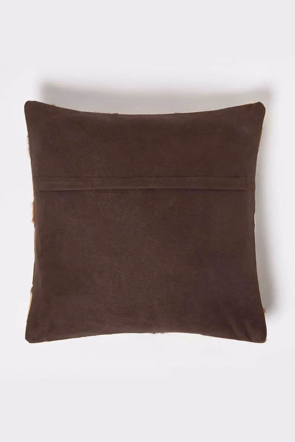 Homescapes Brown Diamond Check Leather Cushion with Suede Reverse, W/D/H: 45 x 45 x 45 cm – 3