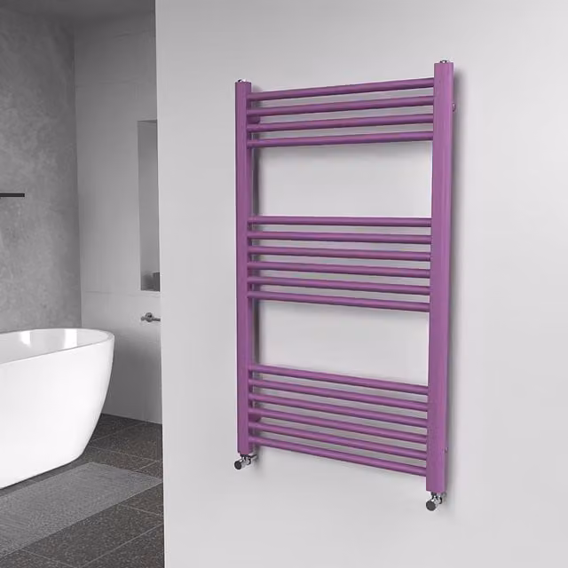 Lux Heat Coloured Towel Radiator in Pretty Plum Purple, W: 60 cm, H: 100 cm