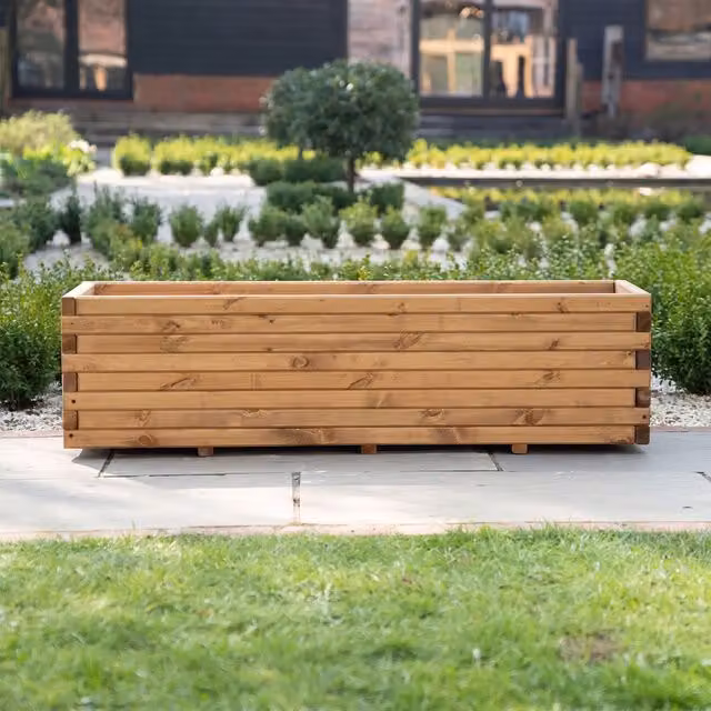 Primrose Brown Wooden Ornamental Garden Planter Tub