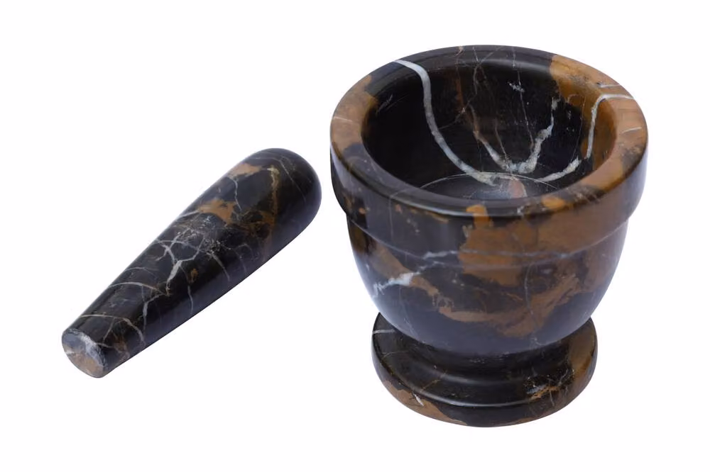 Orsina Black Marble Mortar and Pestle with Non-Slip Base – 3