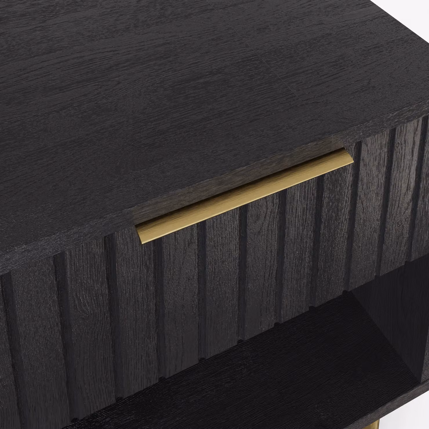 GFW Nervata Black and Gold 1 Drawer Lamp Table – 5
