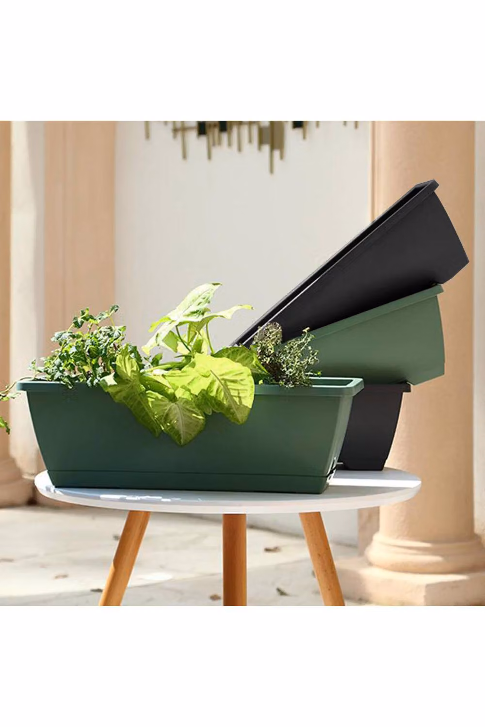 Living and Home 5-Piece Rectangle Garden Planter Set in Green – 3