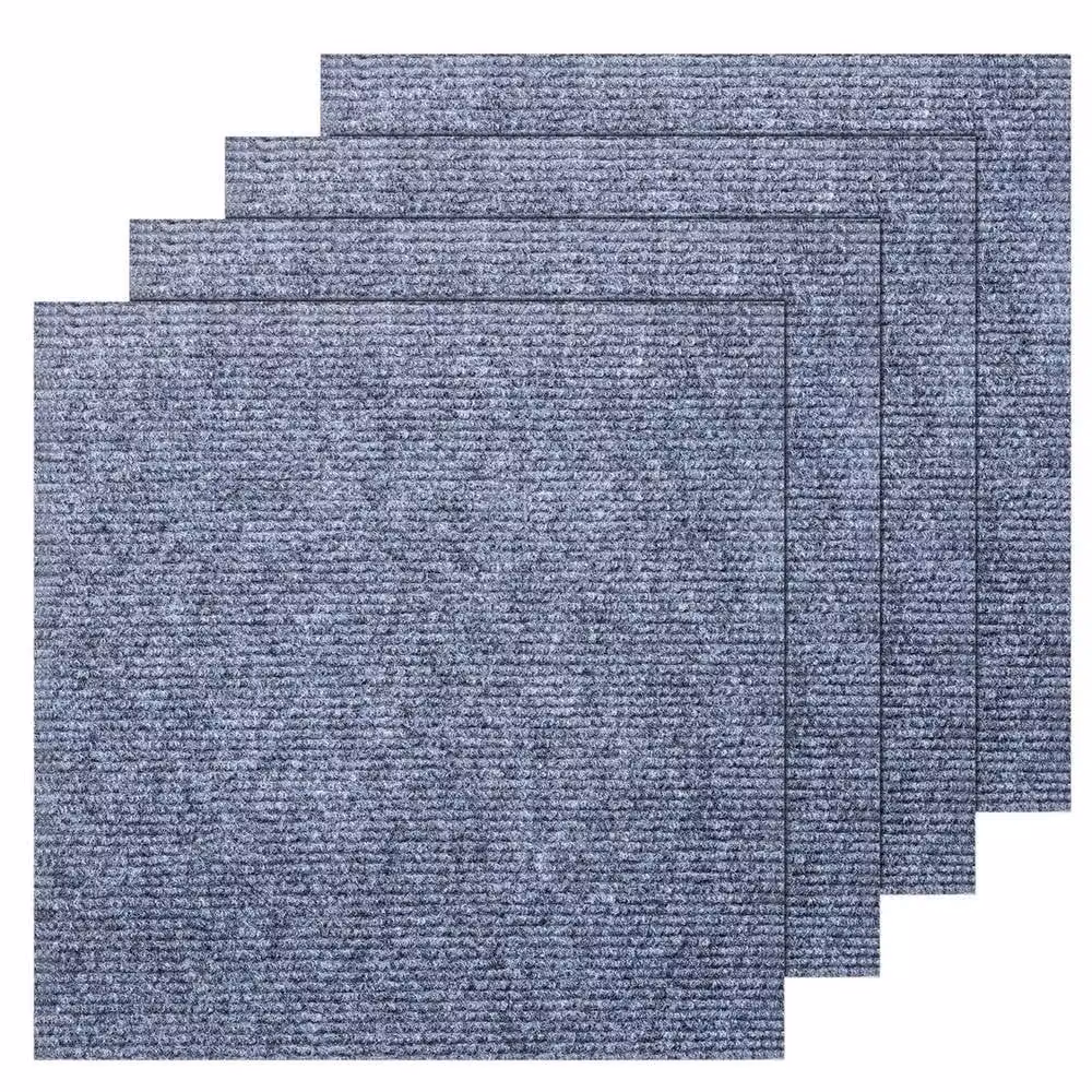 SPETLEK 20 Pack Patchwork Carpet Tiles in Light Grey, W/D/H: 30 x 30 x 1.8 cm – 1