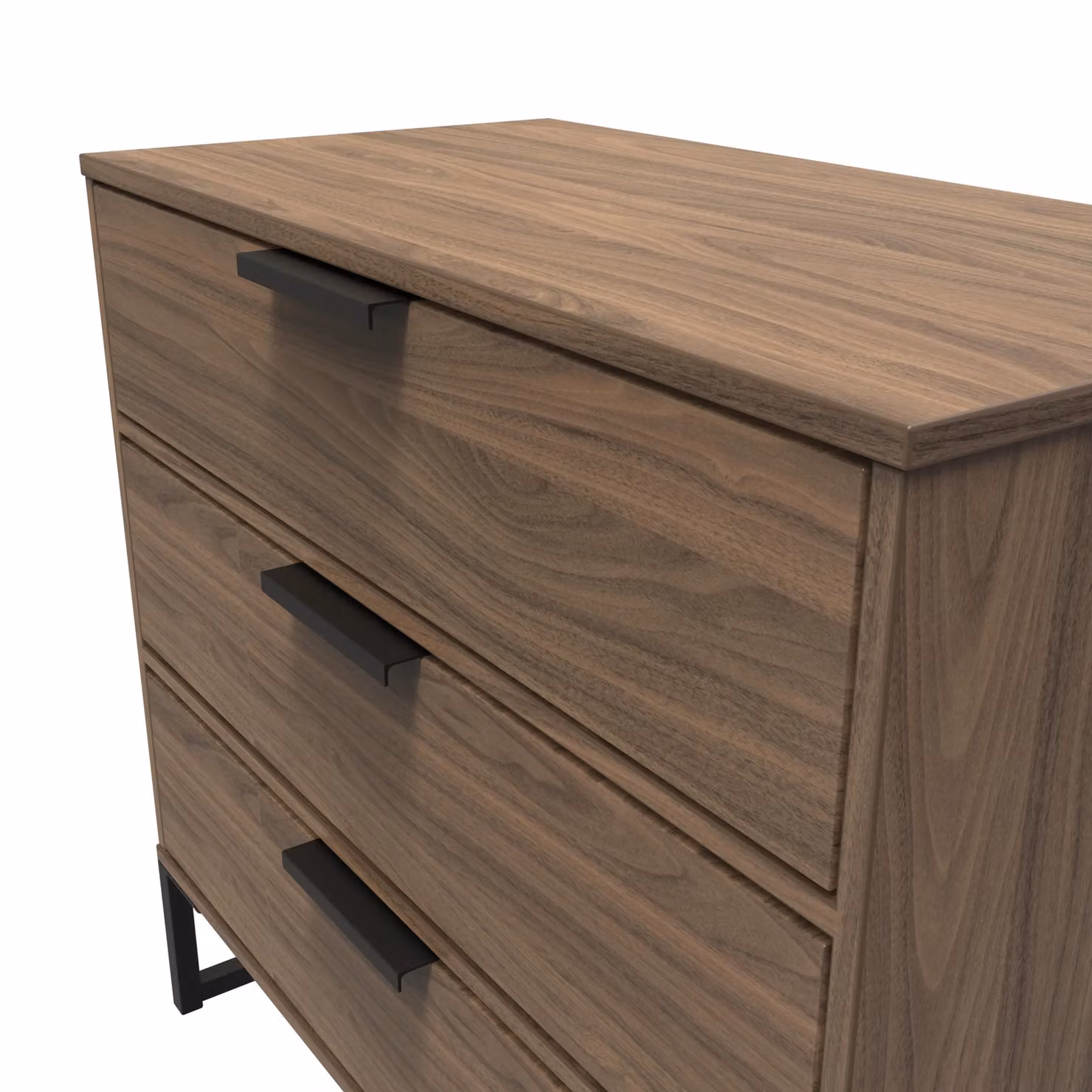 Ready Assembled 2 U Tamworth 3 Drawer Chest in Walnut and Gold – 3