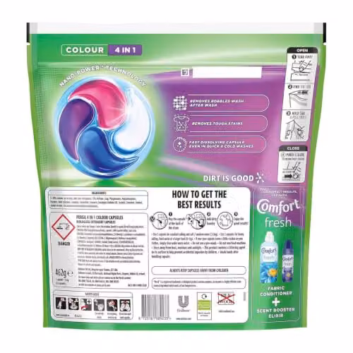 Persil Colour 4 in 1 Fast-Dissolving Laundry Capsules, 34 Washes, 12 Pack, White and Multicolour – 5