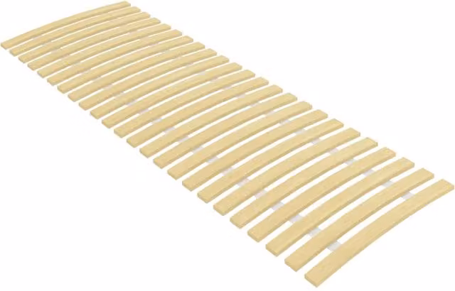 Berkfield Home Brown Wood Slatted Bed Base with 24 Cambered Sprung Slats, W: 70 cm, L: 200 cm