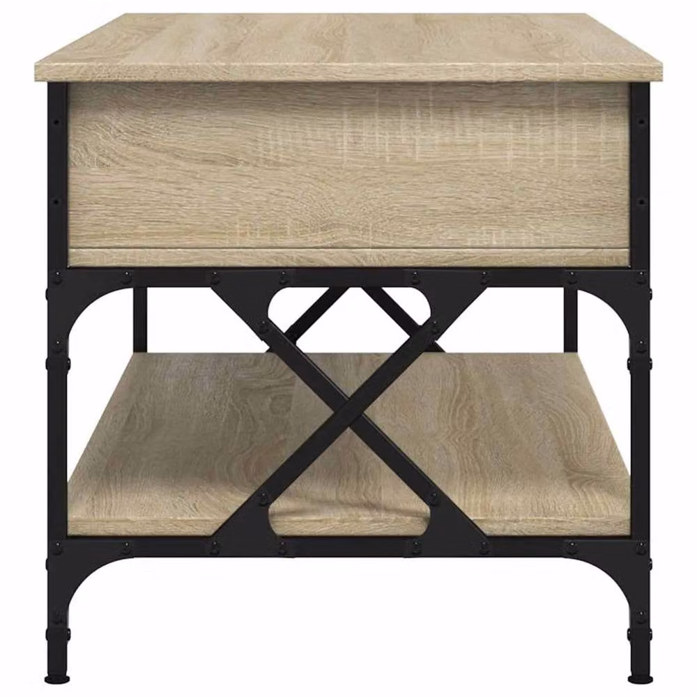 Berkfield Home Sonoma Oak Coffee Table in Beige with Lift Mechanism, W/D/H: 100 x 50 x 50 cm – 4