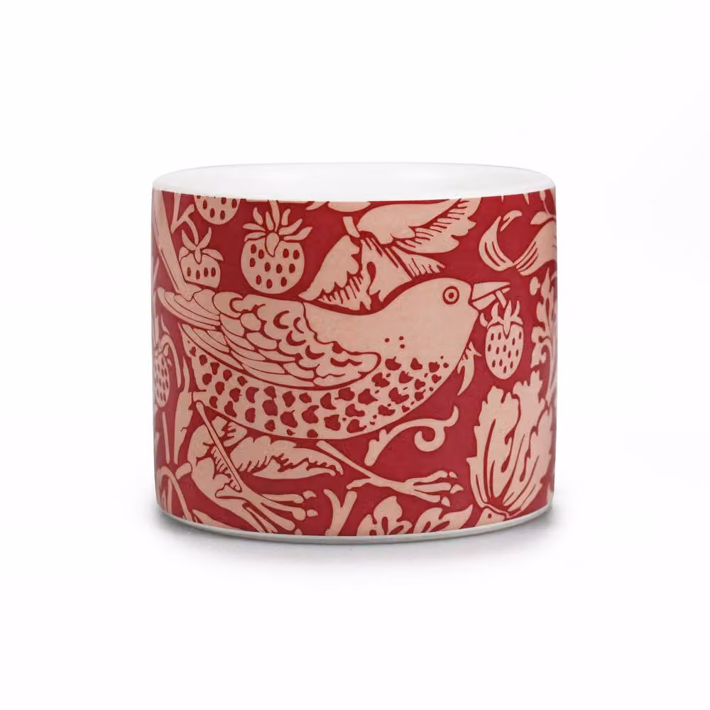 William Morris Strawberry Thief Red Ceramic Tabletop Pot, Diameter: 10 cm – 2