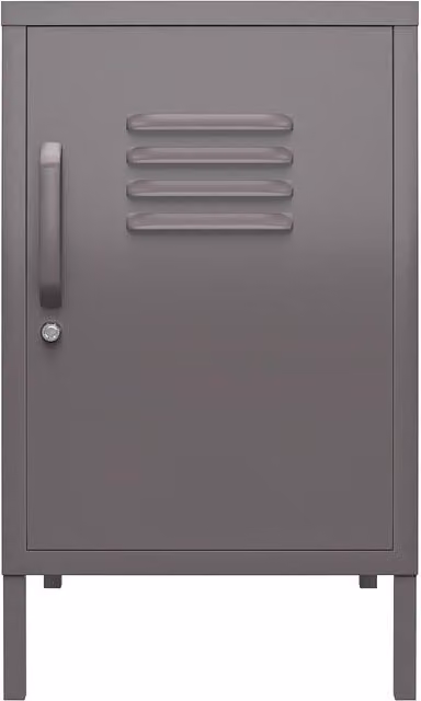 Bradford Industrial Metal Locker End Table in Matt Grey
