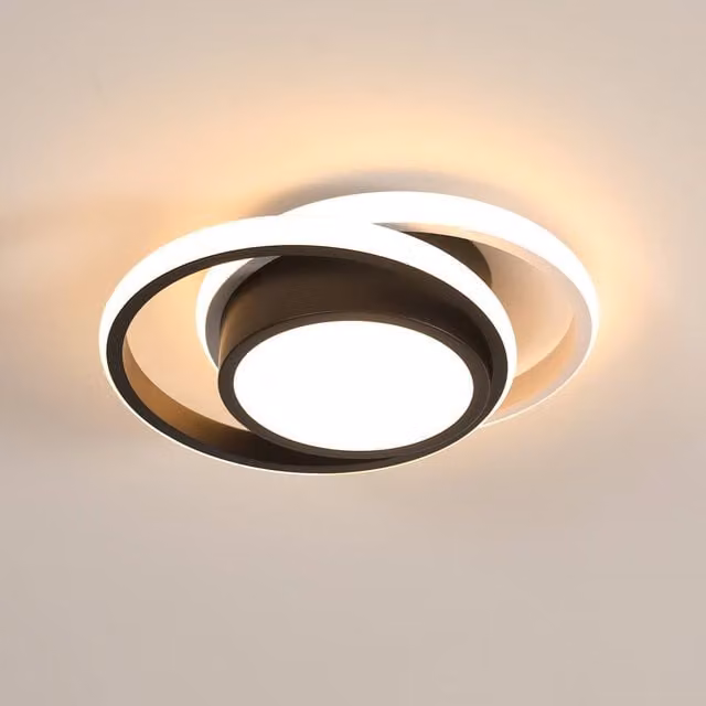 COMELY 32W Modern Round LED Ceiling Light in Black and White with Warm White 3000K Illumination – 1