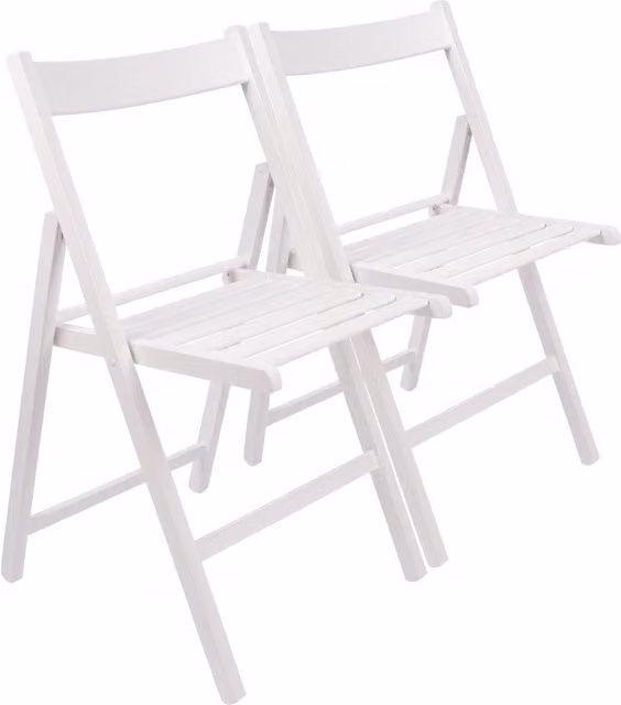 Harbour Housewares White Lacquered Beech Wood Folding Chair