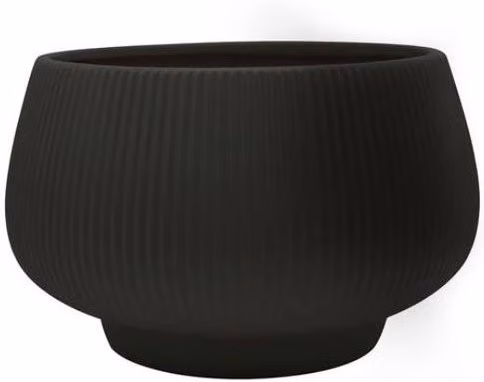 KDMD Hortus Belgrade Ceramic Bowl, Black, W: 24 cm, D: 18 cm