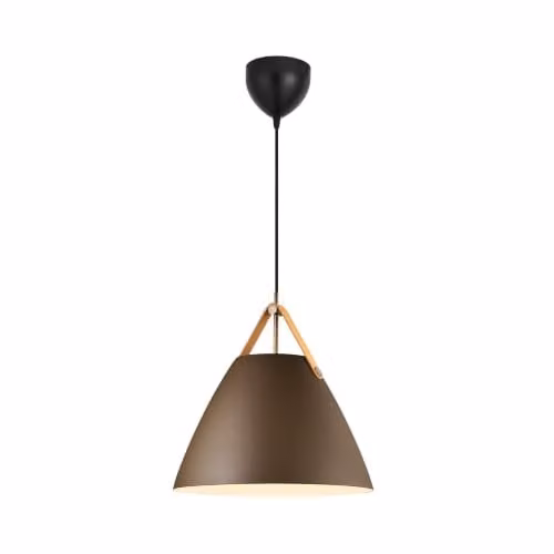 Nordlux Strap Modern Metal Indoor Pendant Light in Brown and Black with E27 Socket – 1