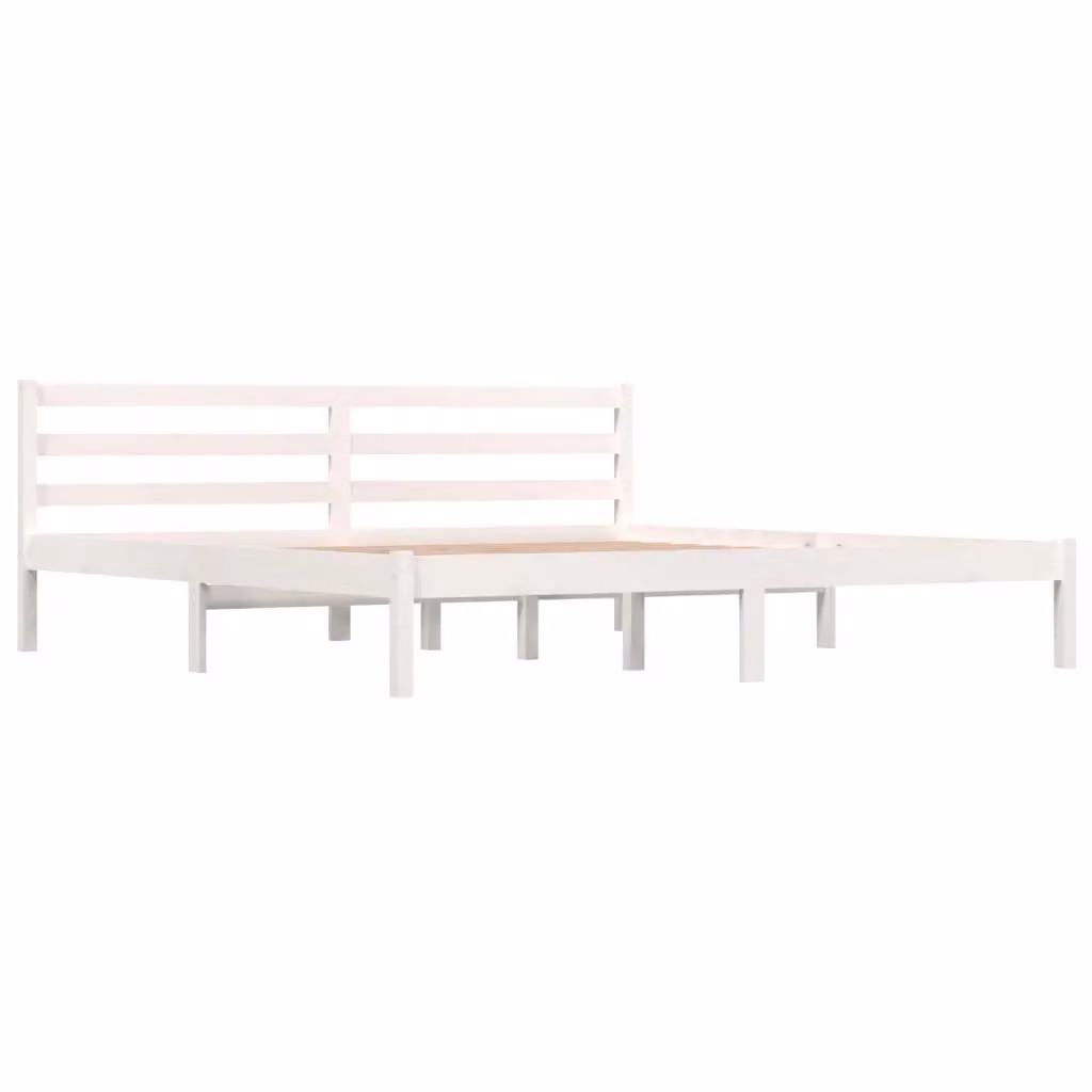 Berkfield Home Super King Solid Wood Pine Bed Frame, White, W: 180 cm, D: 200 cm – 2