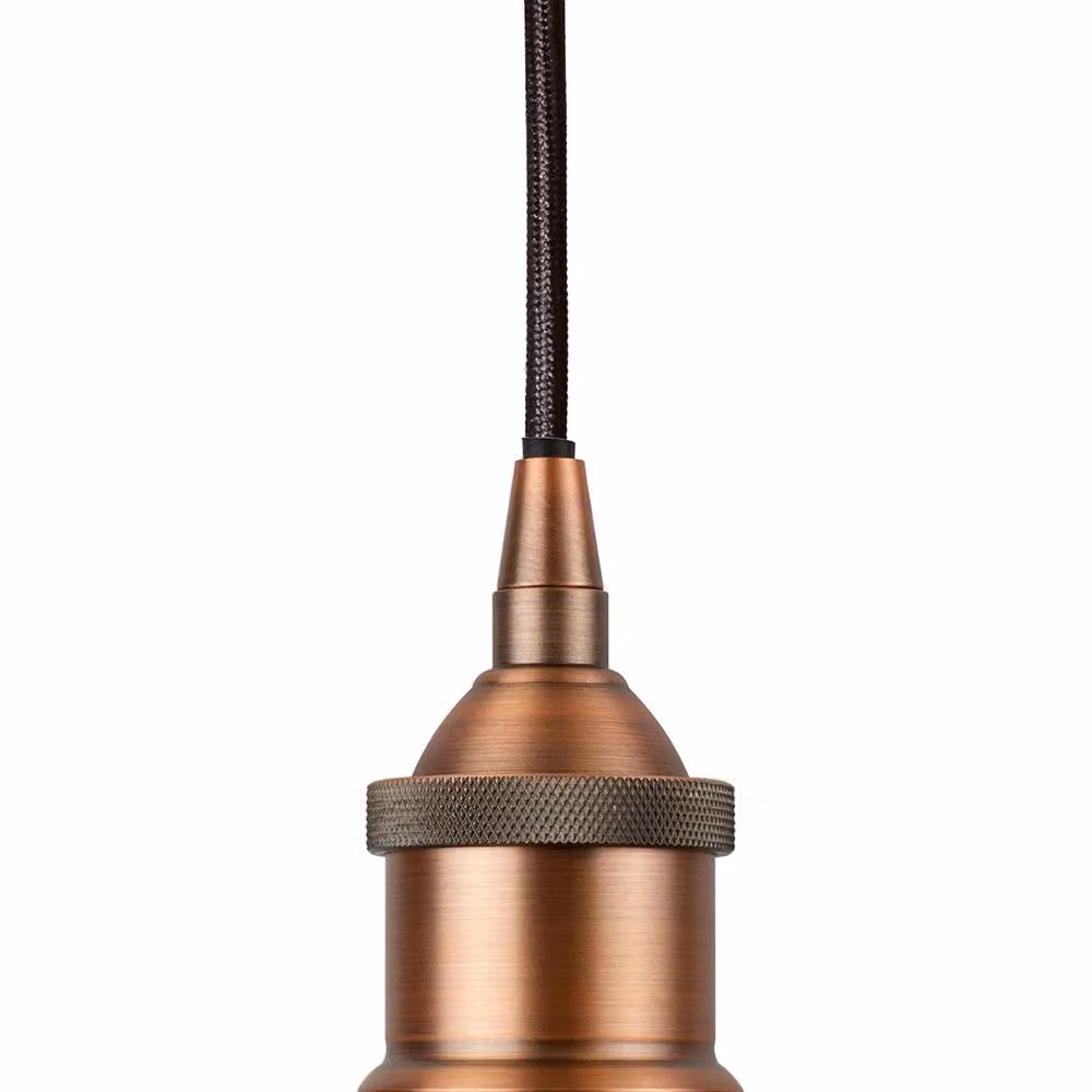 SE Home Worcester Pendant Light in Pale Grey with Matt Antique Copper and Black Details – 2