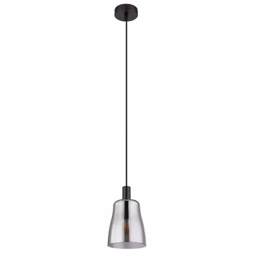 Globo Lighting Modern Round Pendant Lamp in Black Aluminium and Grey Glass, Diameter: 14.5 cm, Height: 120 cm – 2