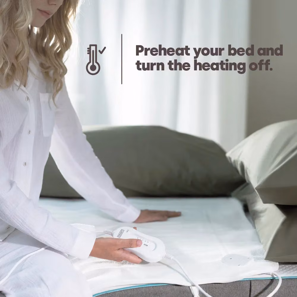 LIVIVO Dual-Control Electric Under-Blanket in White, W/D/H: 180 x 200 cm – 4