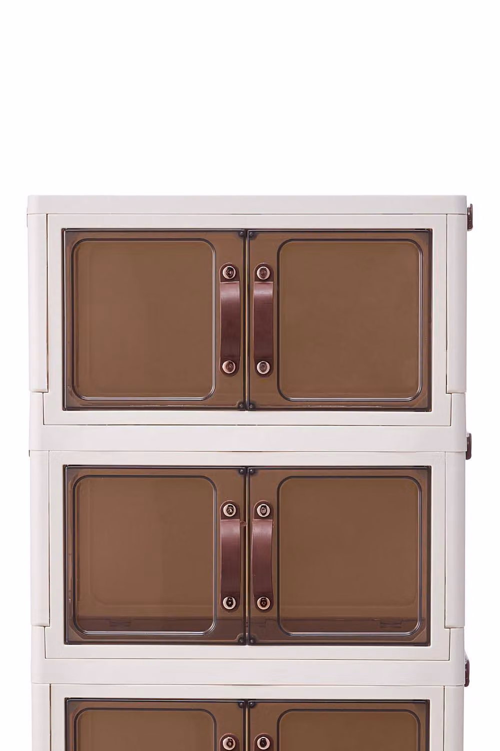 Garden Sanctuary 3-Tier Double-door Desk Organizer Storage Box in White – 3