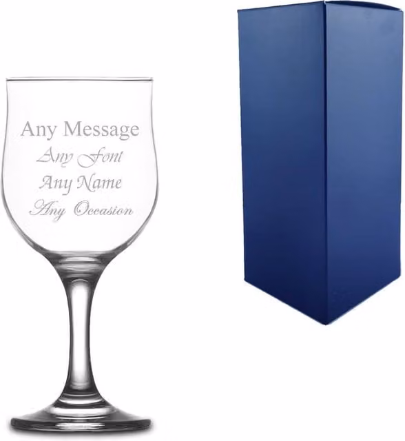 Uniqueful Personalised Nevakar Wine Glass, 200ml, Clear