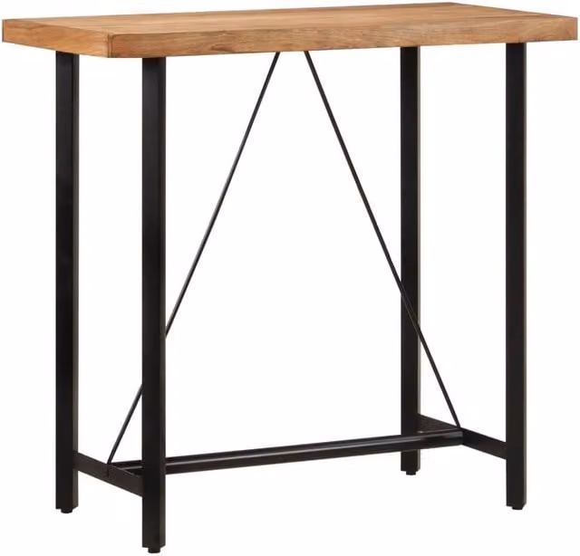 Berkfield Home Industrial Bar Table in Brown Acacia Wood and Iron, W/D/H: 110 x 55 x 107 cm