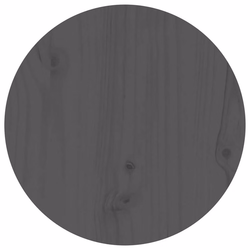 Berkfield Home Beautiful Round Coffee Table in Grey Solid Pine, W/D/H: 60 x 40 x 40 cm – 3