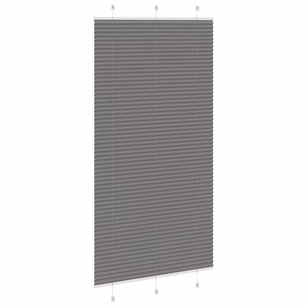 Berkfield Home Single Pleat Fabric Blind in Anthracite Grey, W: 105 cm, H: 200 cm – 1