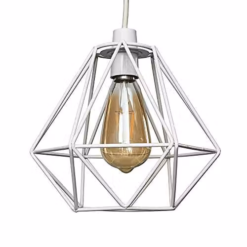MiniSun Retro Style White Metal Basket Pendant Ceiling Light Shade, Shade Width: 23.5 cm – 1