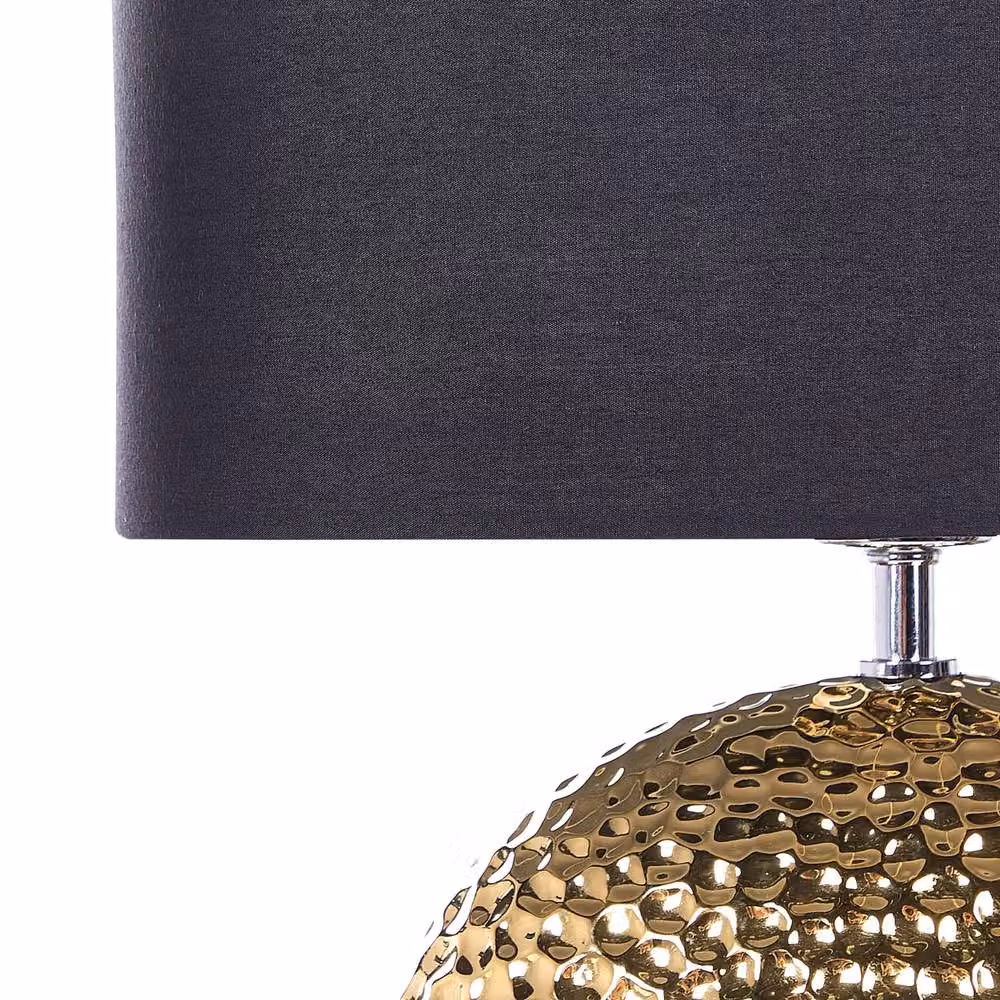 Wyld and Coco Gold Ceramic Table Lamp with Fabric Shade – 5