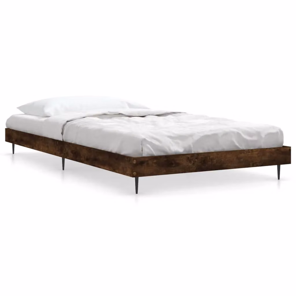Berkfield Home Bed Frame in Smoked Oak Brown, W/D/H: 90 x 200 cm – 2
