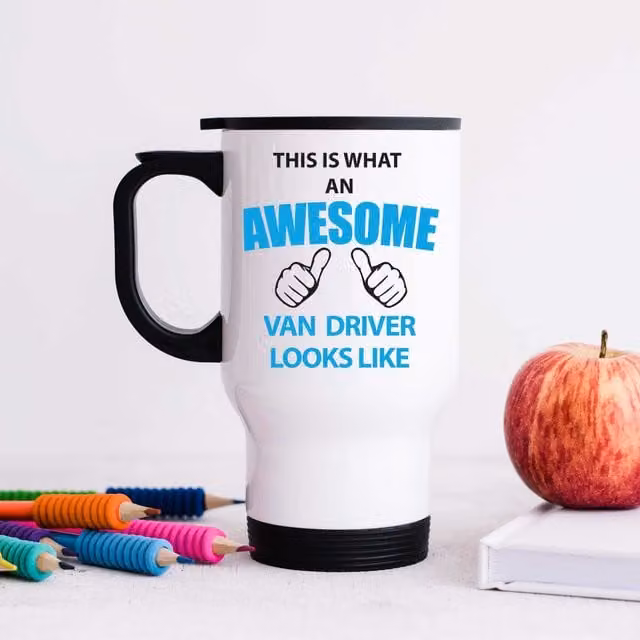 60 Second Makeover Limited This Is What An Awesome Van Driver Looks Like Travel Mug in White