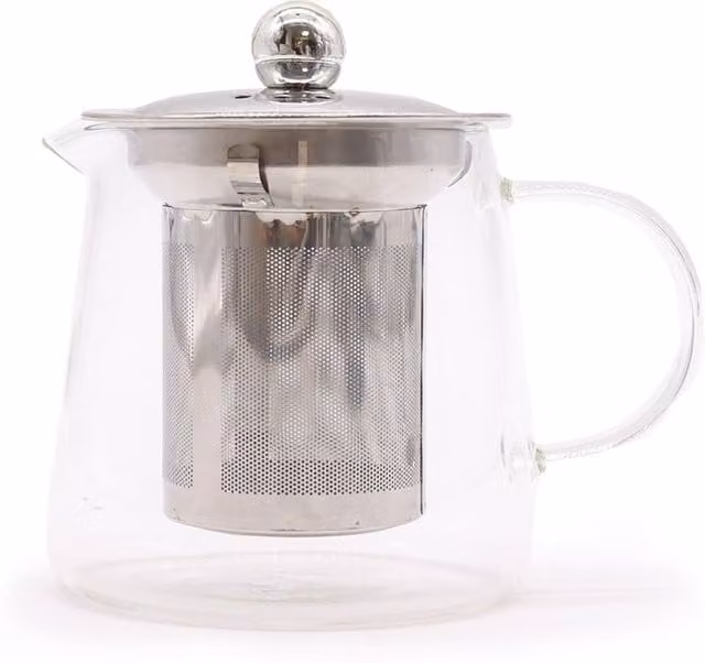 Four Candle Glass Infuser Teapot, Flask Shape, 350ml, Transparent – 1