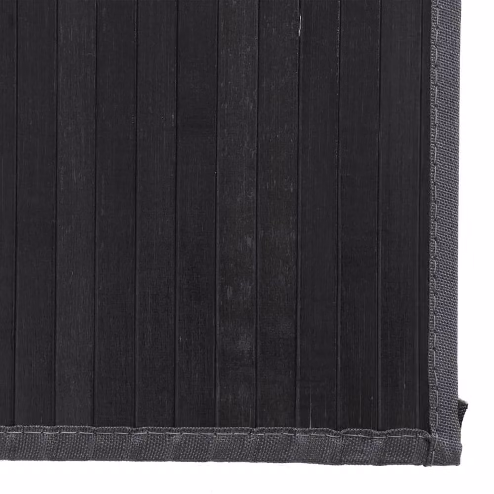 Berkfield Home Rectangular Bamboo and Polypropylene Rug in Black, W: 80 cm, L: 300 cm – 4