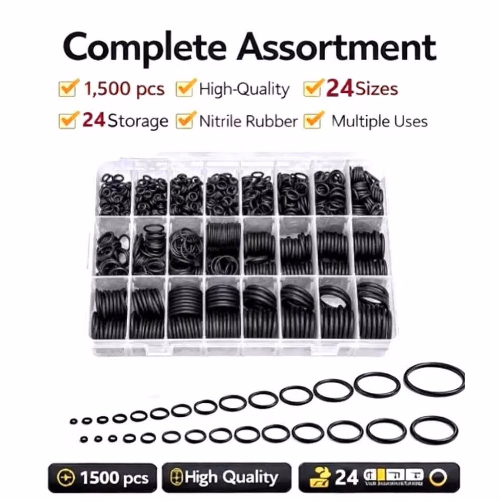 SPETLEK 1500pcs Gasket O Ring Assortment Kit in Black – 2