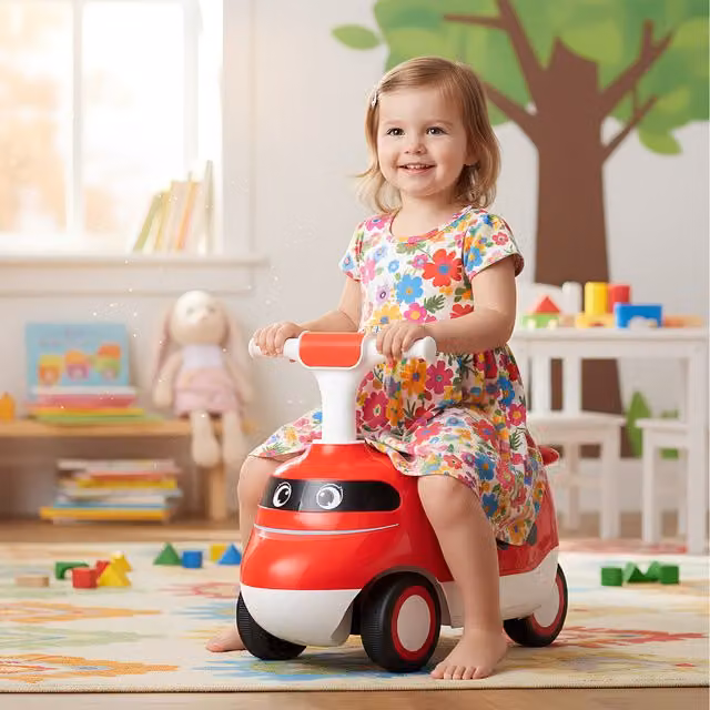 Costway Red Ride On Push Car with Light and Sound Effects