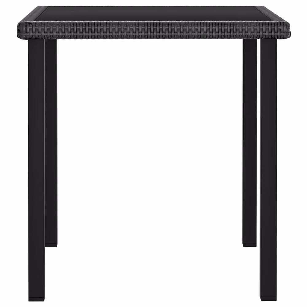 Berkfield Home Durable Poly Rattan Garden Dining Table in Black, W/D/H: 70 x 70 x 73 cm – 3