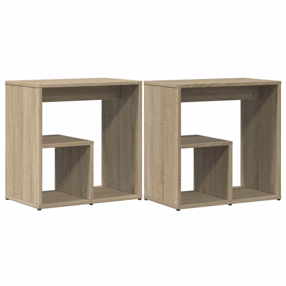 Berkfield Home Set of 2 Sonoma Oak Side Tables in Light Oak, W/D/H: 50 x 30 x 50 cm – 2
