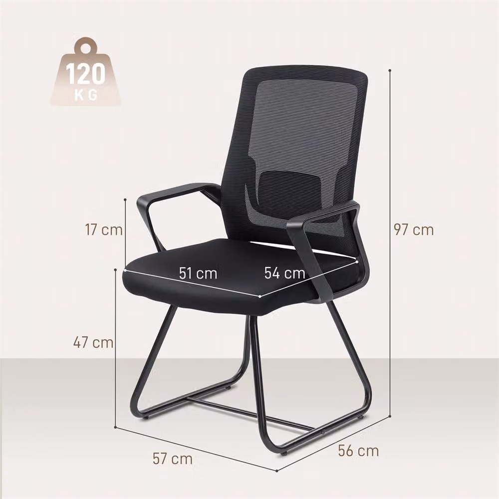 EONLION Black Fabric Conference Chair for Home and Office – 2