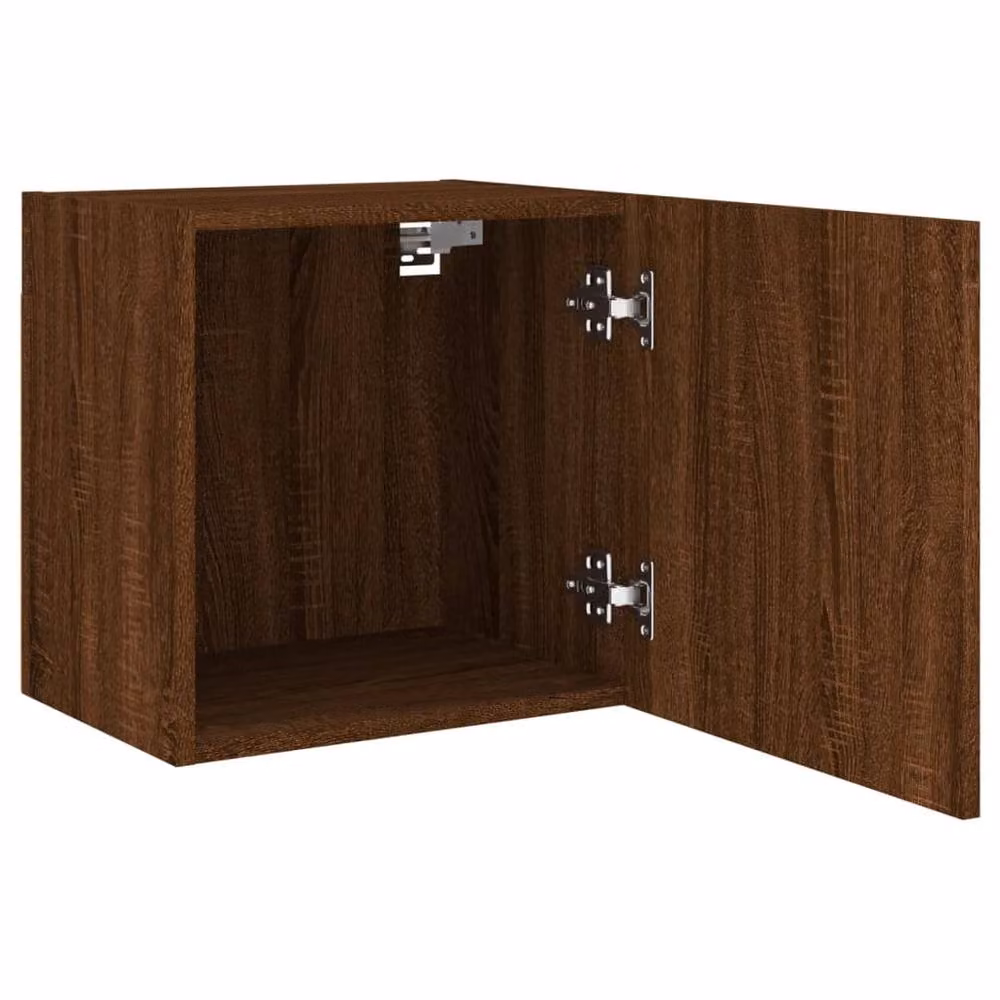 Berkfield Home Set of 2 Brown Oak Wall Mounted TV Cabinets, W/D/H: 40.5 x 30 x 40.5 cm – 5