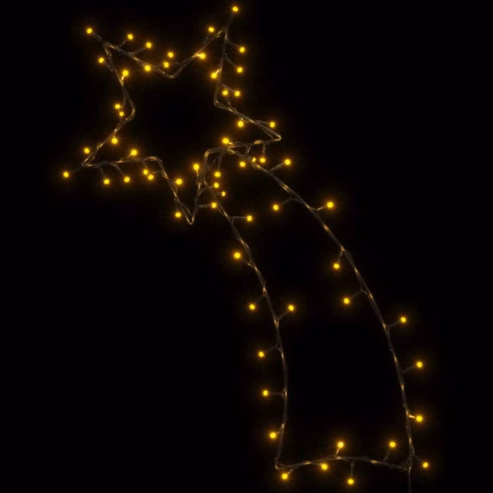 Berkfield Home Shooting Star Silhouette Christmas Lights with 80 Warm White LEDs in Black – 3