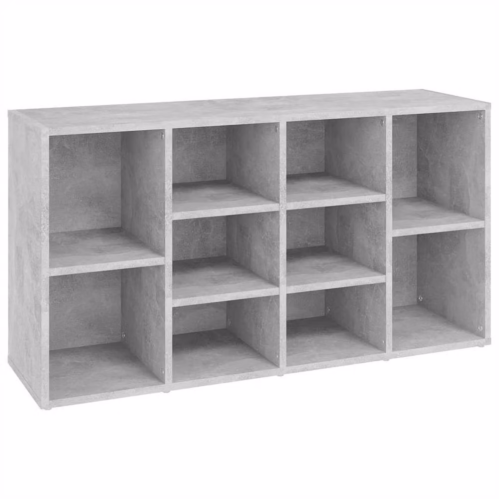 Berkfield Home Shoe Bench in Concrete Grey, W/D/H: 103 x 30 x 54.5 cm – 3